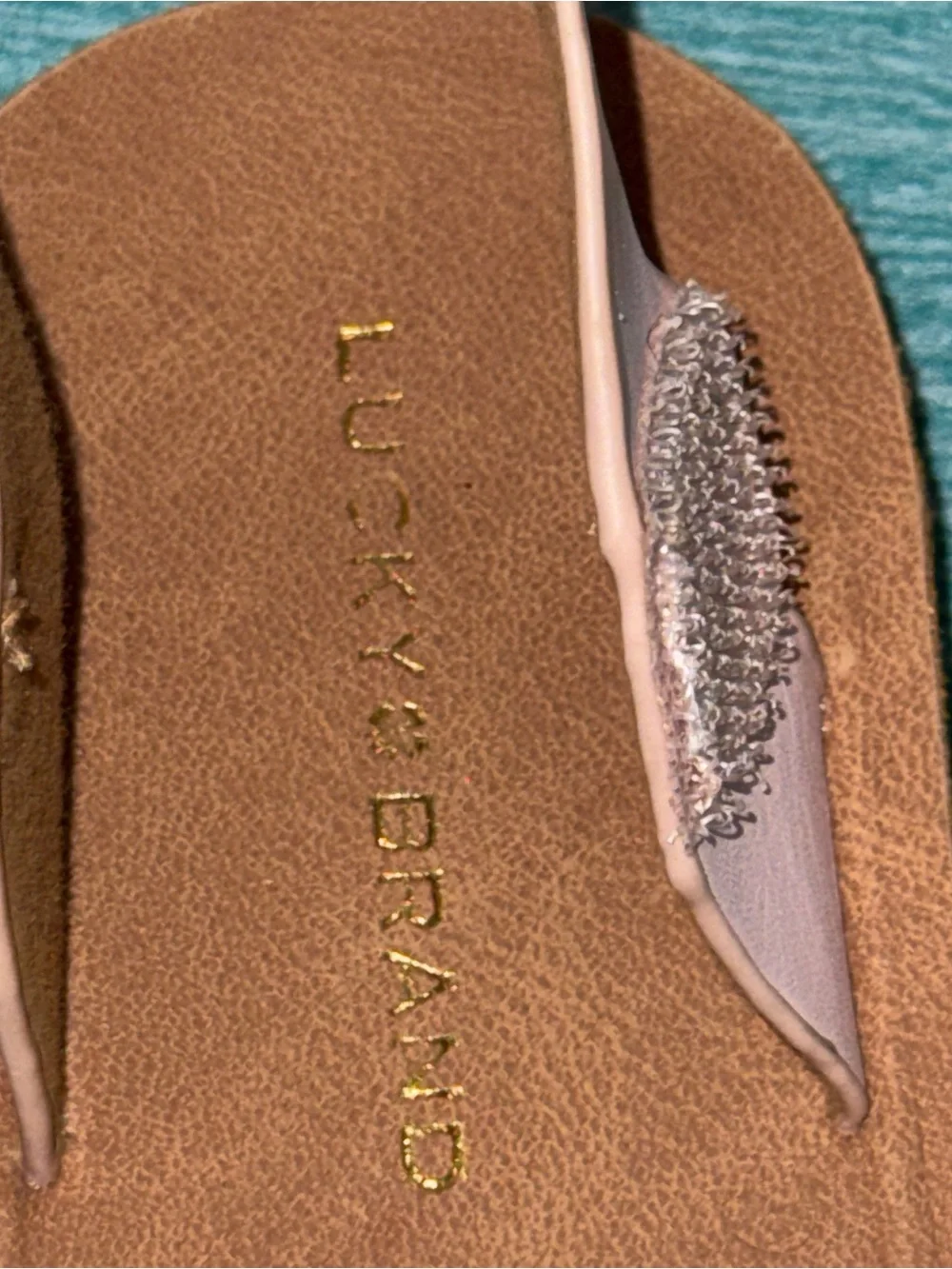 Lucky Brand Pink Ruched Strap Sandals